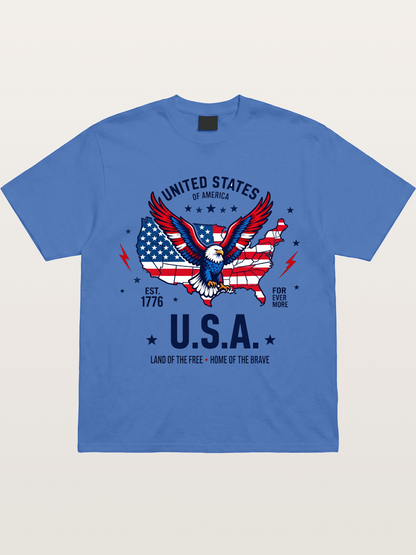 USA Map Eagle Flag Design Gildan T-shirt