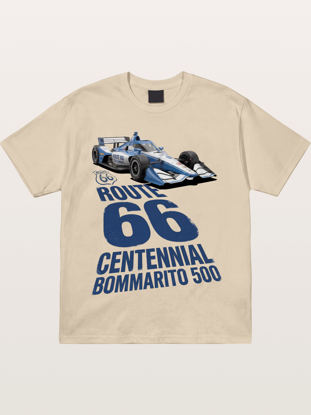 Blue IndyCar Route66 Print Gildan T-shirt