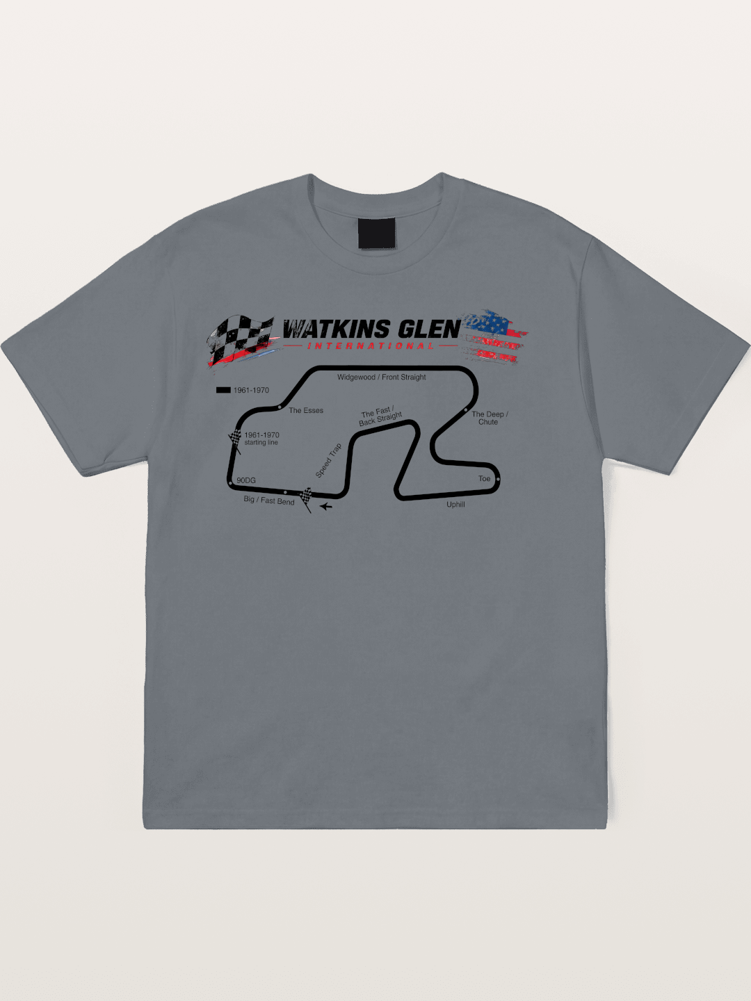 Watkins Glen Road Course Map Art Cotton T-shirt
