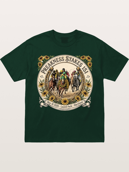 151st Preakness Stakes Horseshoe Badge Gildan T-shirt