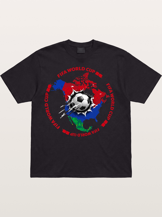 Soccer Ball Americas Burst Design Cotton T-shirt