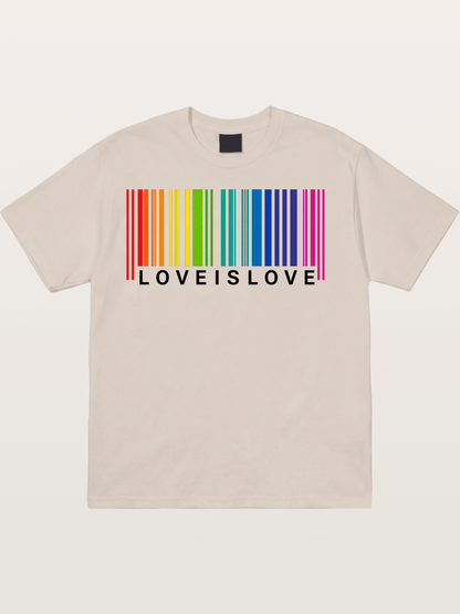 Love Is Love Barcode Style Art Cotton T-shirt
