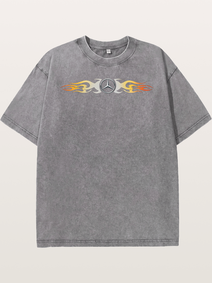 Mercedes Star Flame Stripe Washed T-shirt