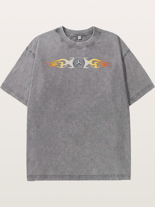 Mercedes Star Flame Stripe Washed T-shirt
