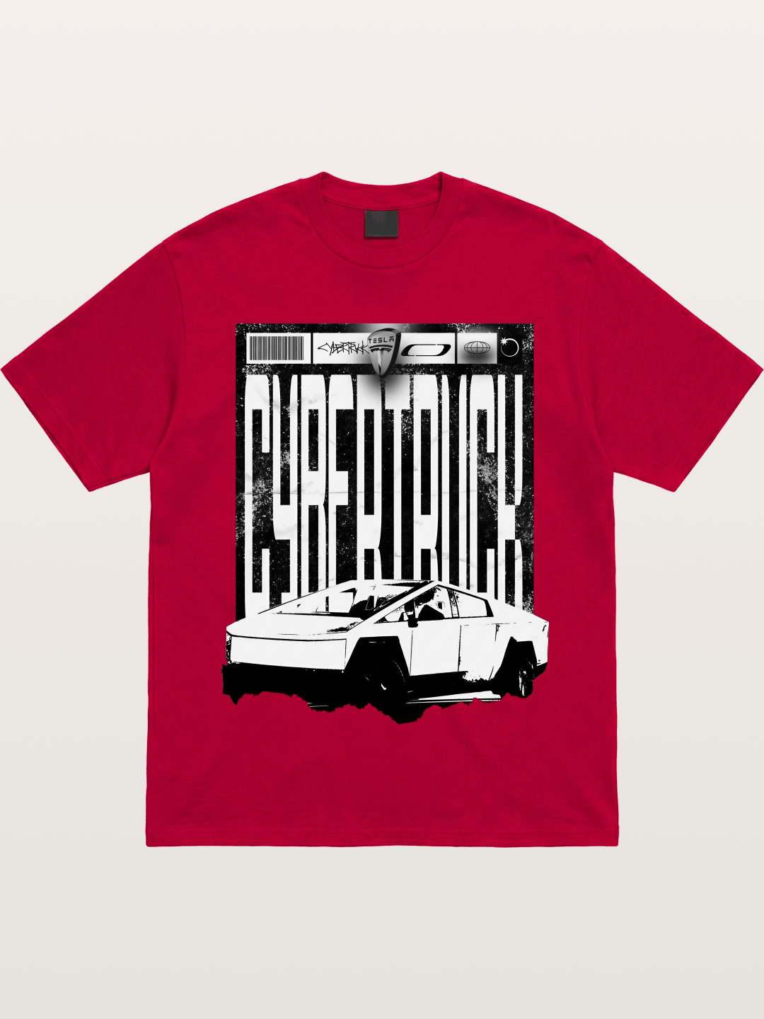 Tesla Cybertruck Glitch Poster Gildan T-shirt