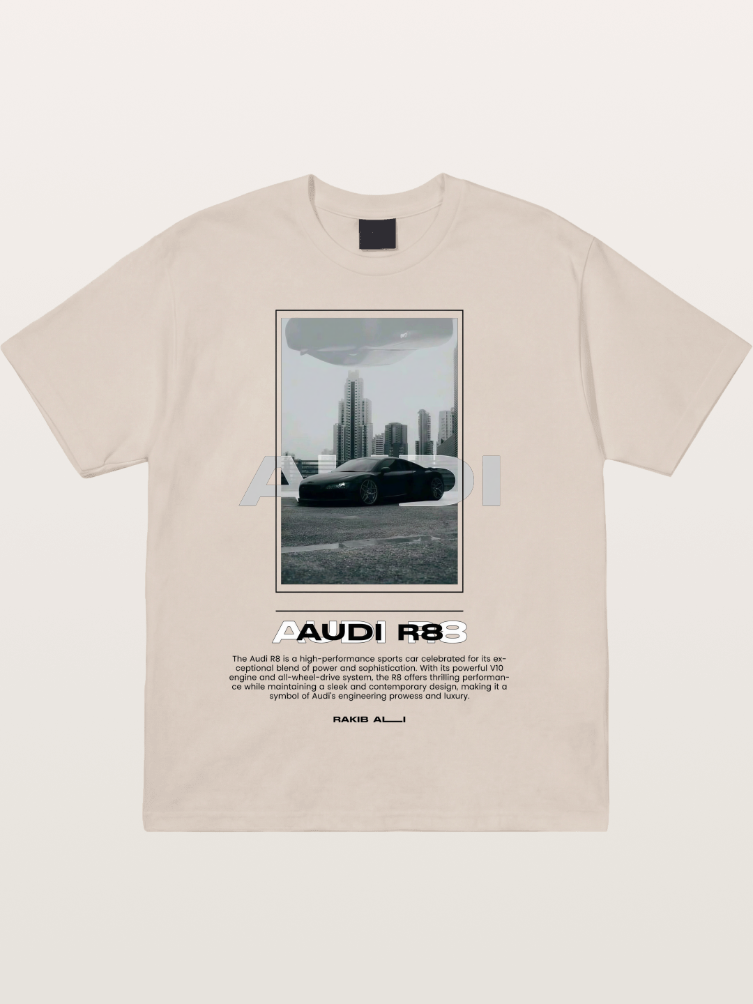 Audi R8 City Night Graphic Cotton T-shirt
