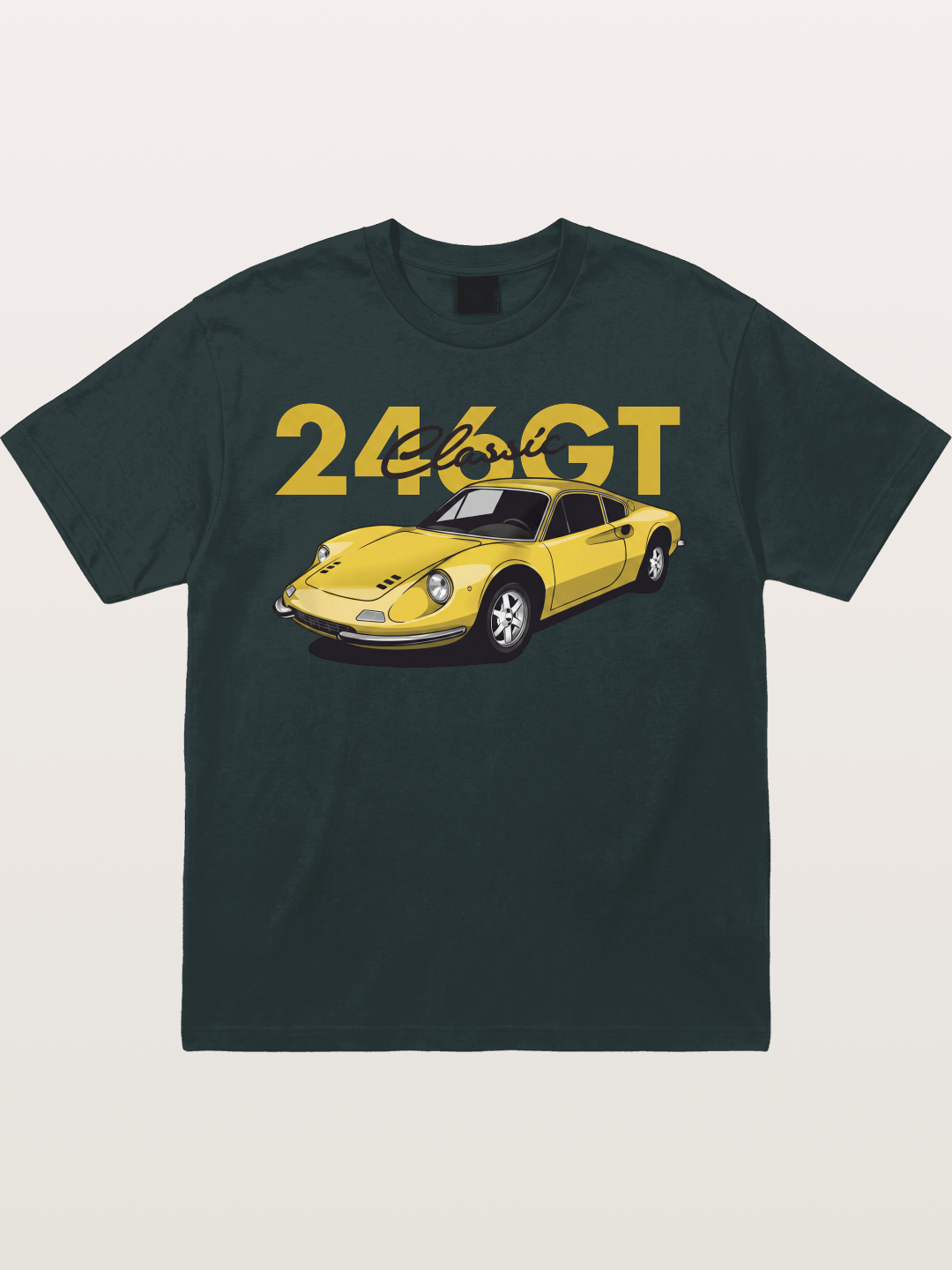 Ferrari 246 GT Classic Yellow Gildan T-shirt