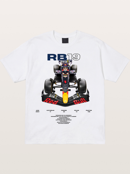 Cat Driving Red Bull F1 Cotton T-shirt