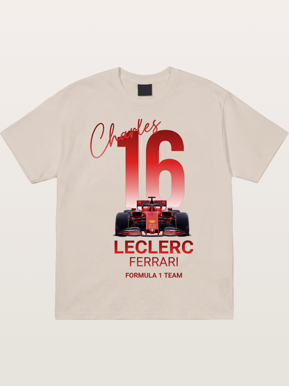 Charles Leclerc Ferrari 16 Art Cotton T-shirt