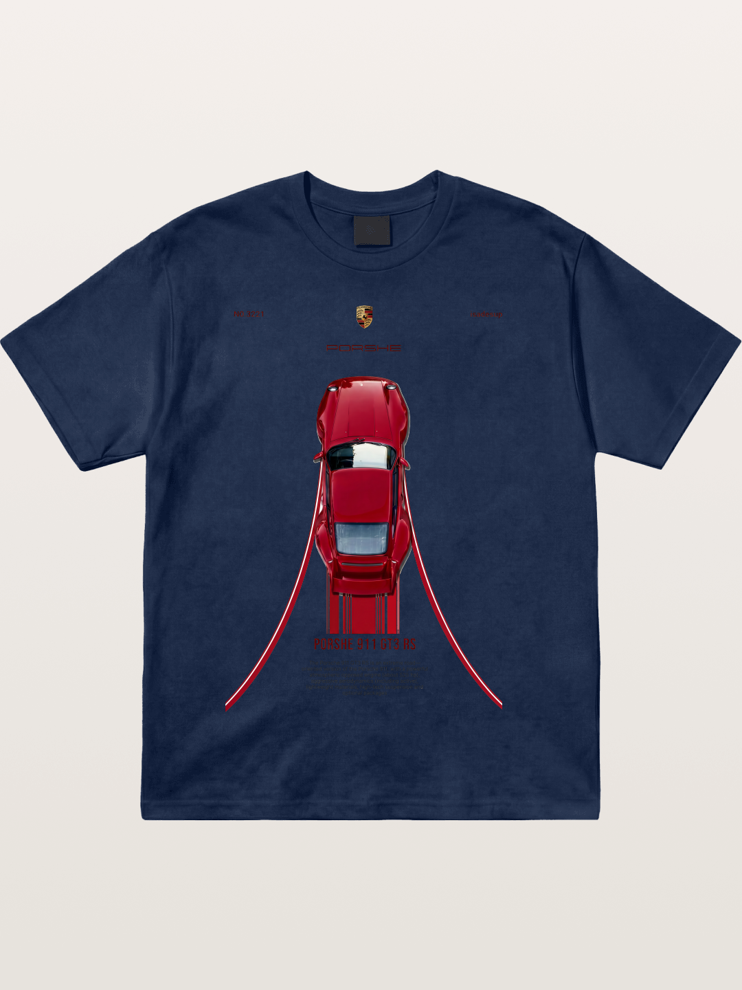 Porsche 911 GT3 RS Top View Cotton T-shirt