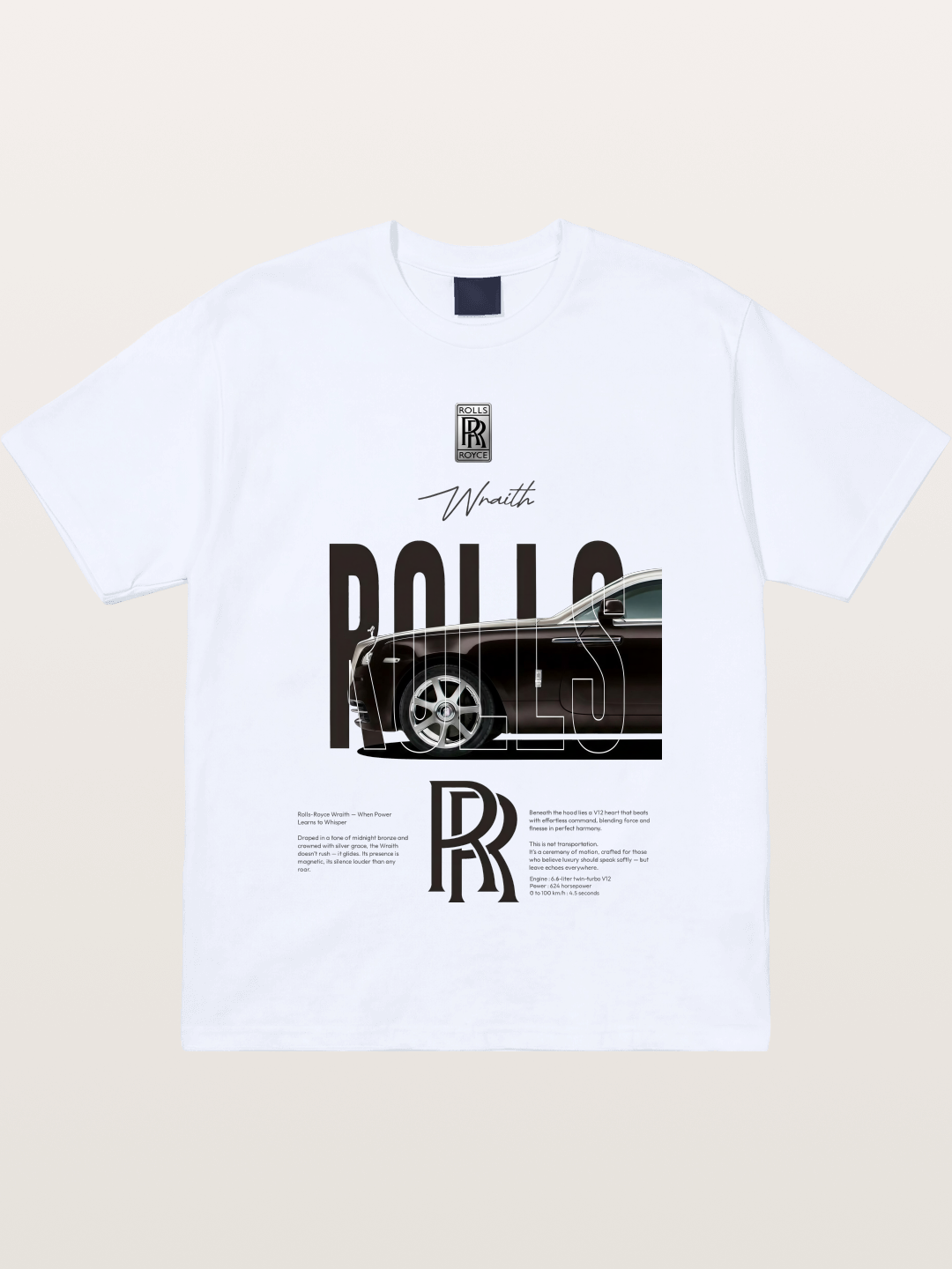 Rolls Royce Wraith Typography Gildan T-shirt