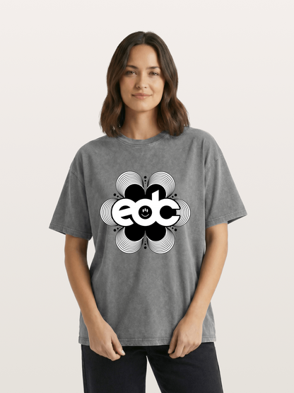 EDC Wavy Daisy Logo Design Washed T-shirt