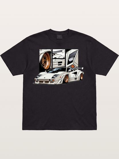 Supercar Collage Cotton T-shirt