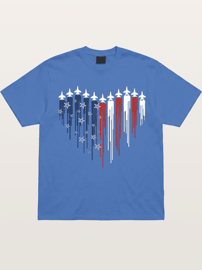 American Flag Paint Drip Design Gildan T-shirt