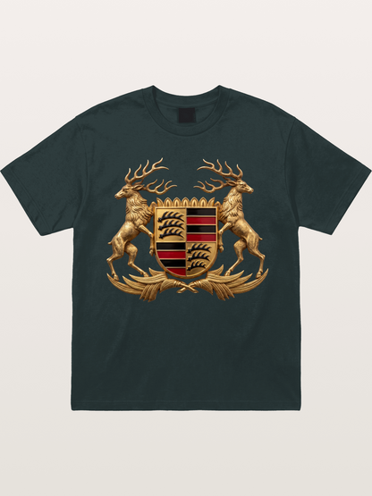 Porsche Crest Deer Artwork Gildan T-shirt