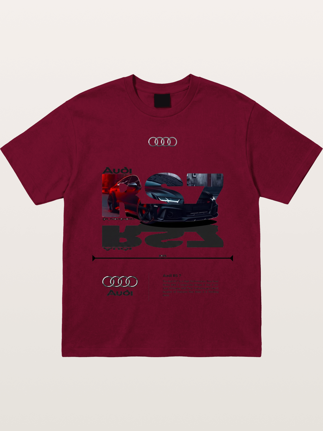 Audi RS7 Typography Collage Gildan T-shirt