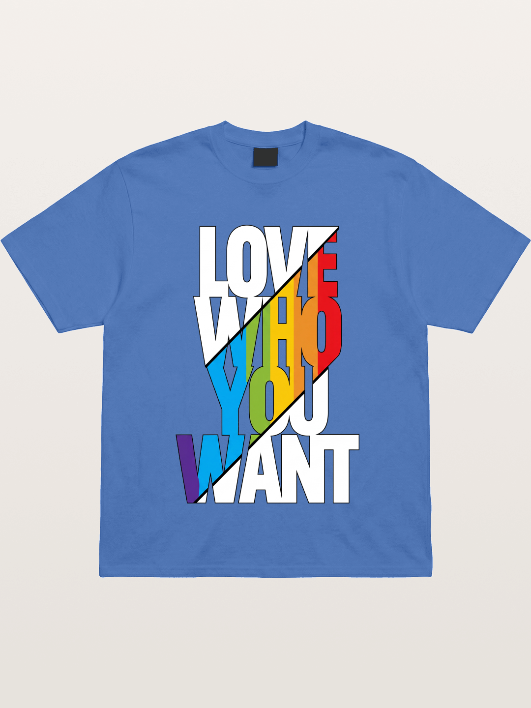 Love Who You Want Diagonal Print Gildan T-shirt