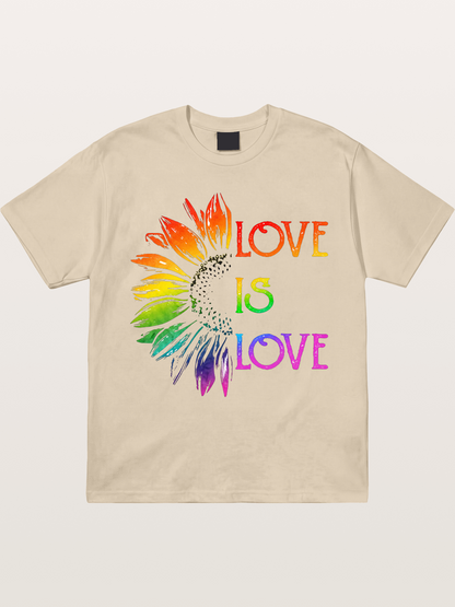 Rainbow Sunflower Love Print Gildan T-shirt