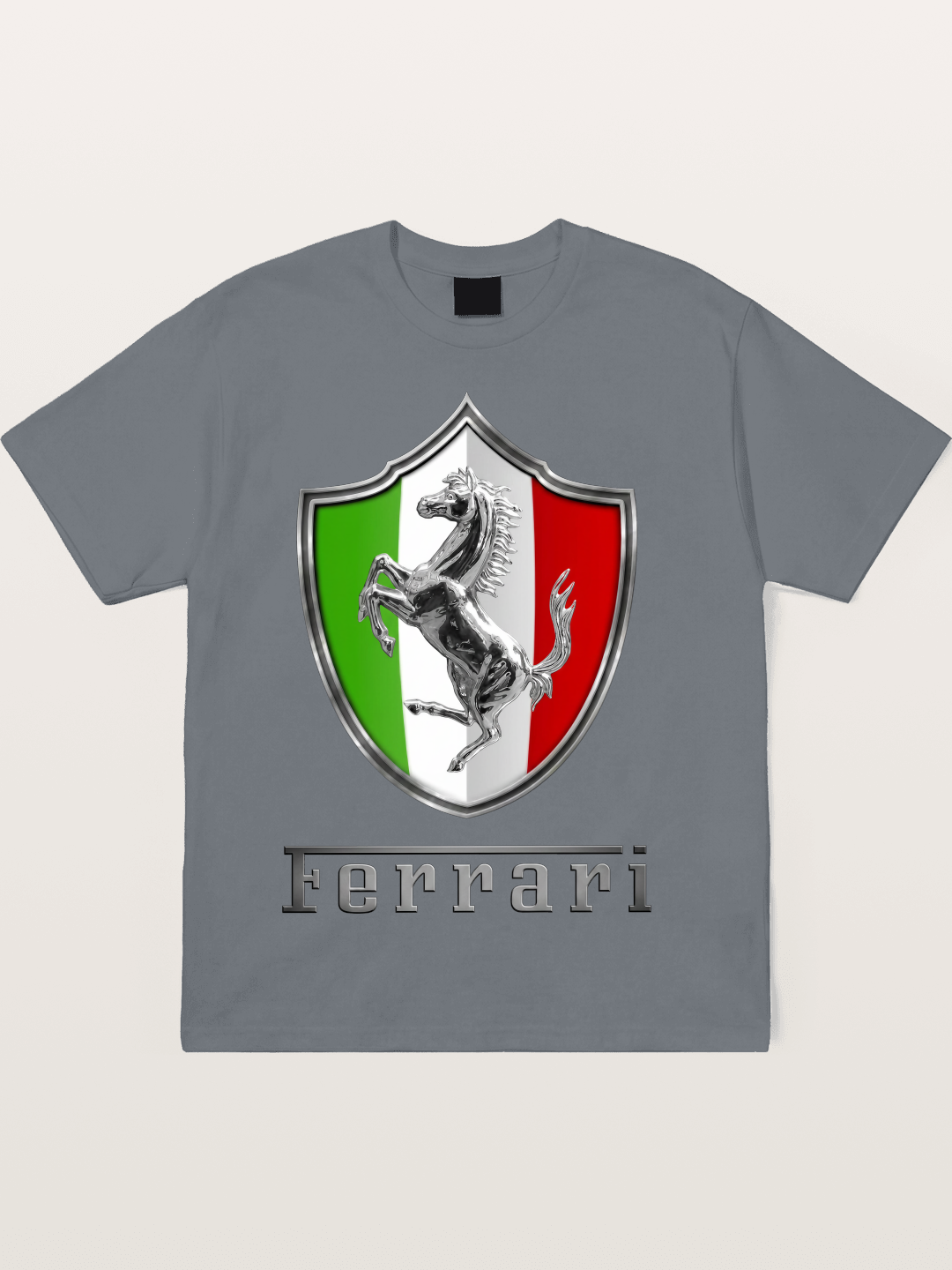 Ferrari Italian Flag Crest Cotton T-shirt