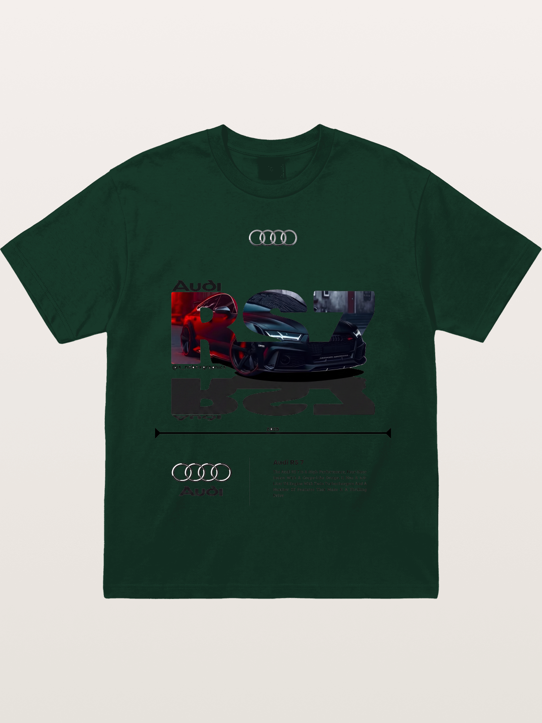 Audi RS7 Typography Collage Gildan T-shirt