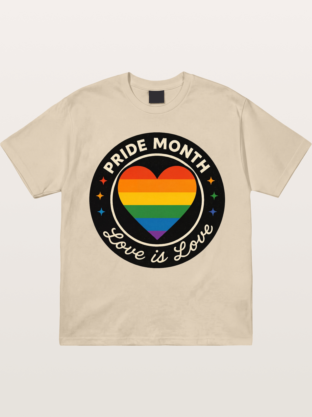 Pride Month Love Is Love Heart Badge Gildan T-shirt