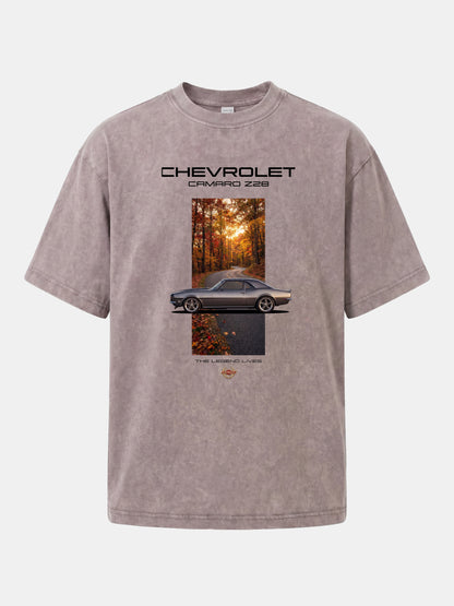 Camaro Z28 Desert Sunset Art Washed T-shirt
