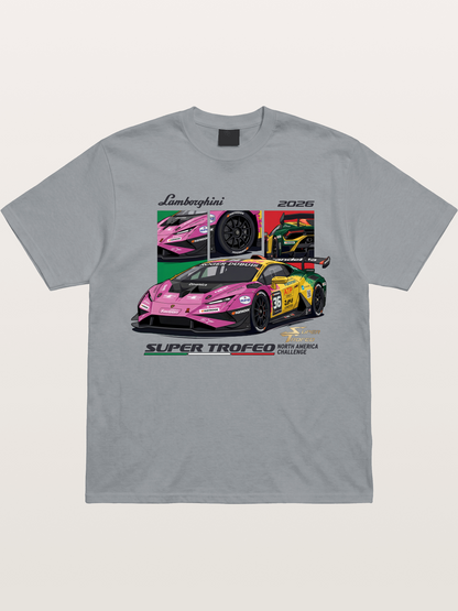 Lamborghini Huracan Pink Yellow Livery Gildan T-shirt