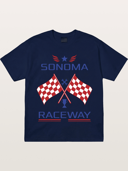 Sonoma Raceway Checkered Flag Crest Gildan T-shirt