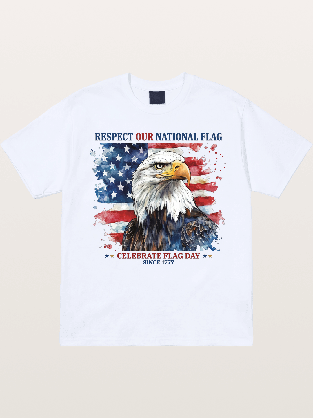 Watercolor Eagle Flag Day Art Gildan T-shirt