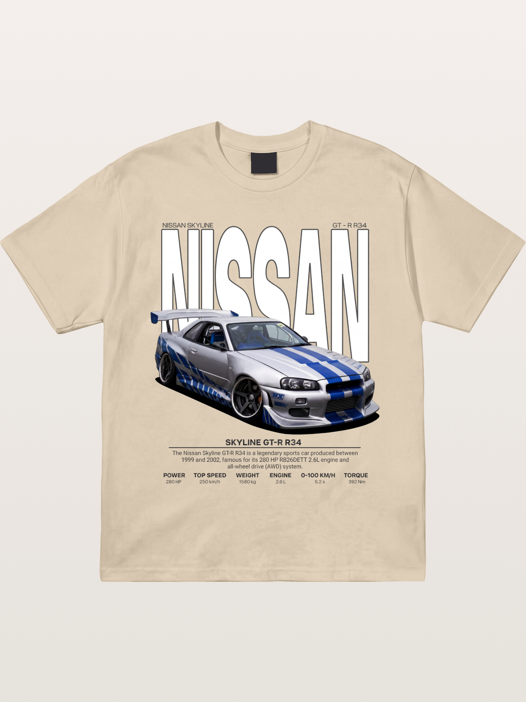 Nissan Skyline GT-R R34 Poster Gildan T-shirt