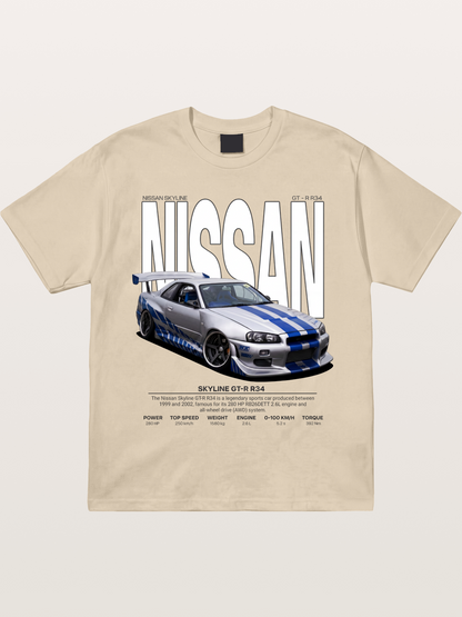Nissan Skyline GT-R R34 Poster Gildan T-shirt