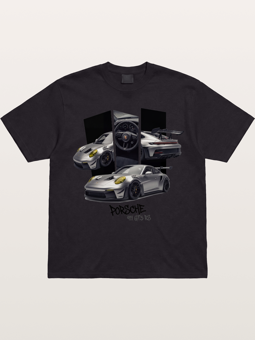 Porsche 911 GT3 RS Split View Montage Gildan T-shirt