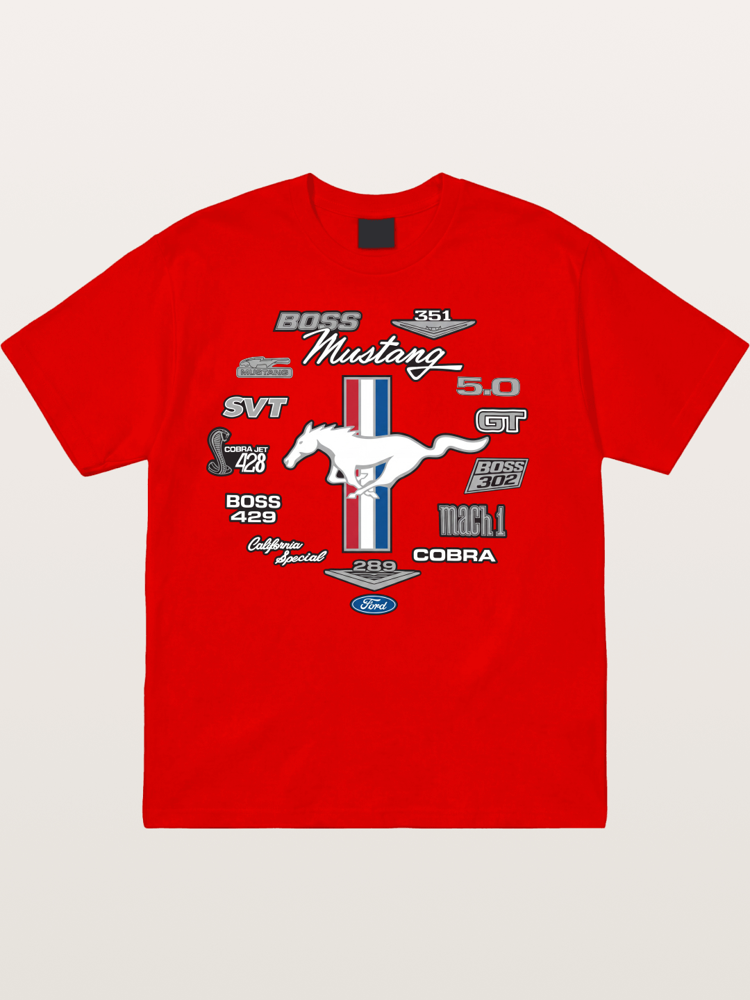 Ford Mustang Generations Badge Collection Cotton T-shirt