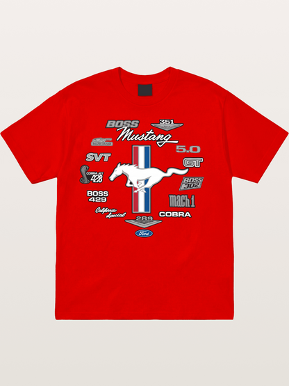 Ford Mustang Generations Badge Collection Cotton T-shirt