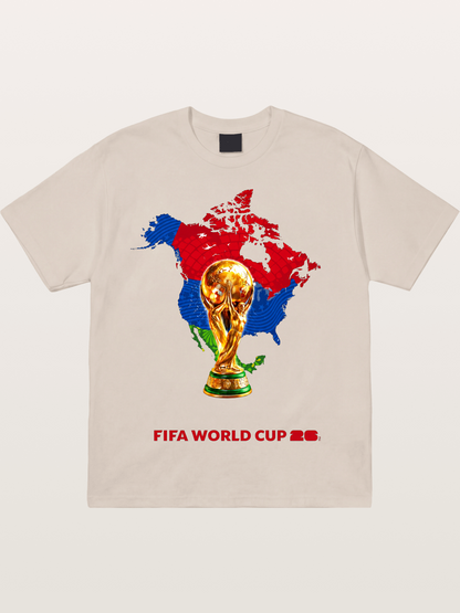 World Cup Trophy & Americas Map Cotton T-shirt