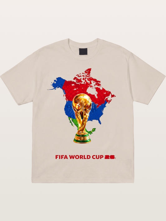 World Cup Trophy & Americas Map Cotton T-shirt