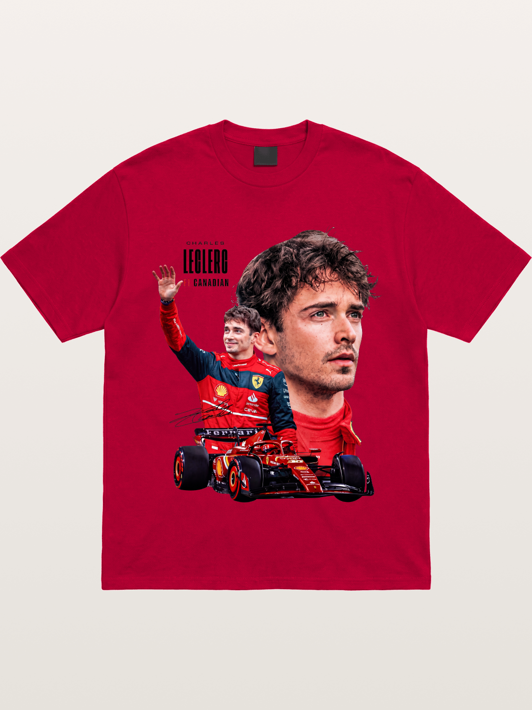Leclerc Ferrari F1 Collage Art Gildan T-shirt