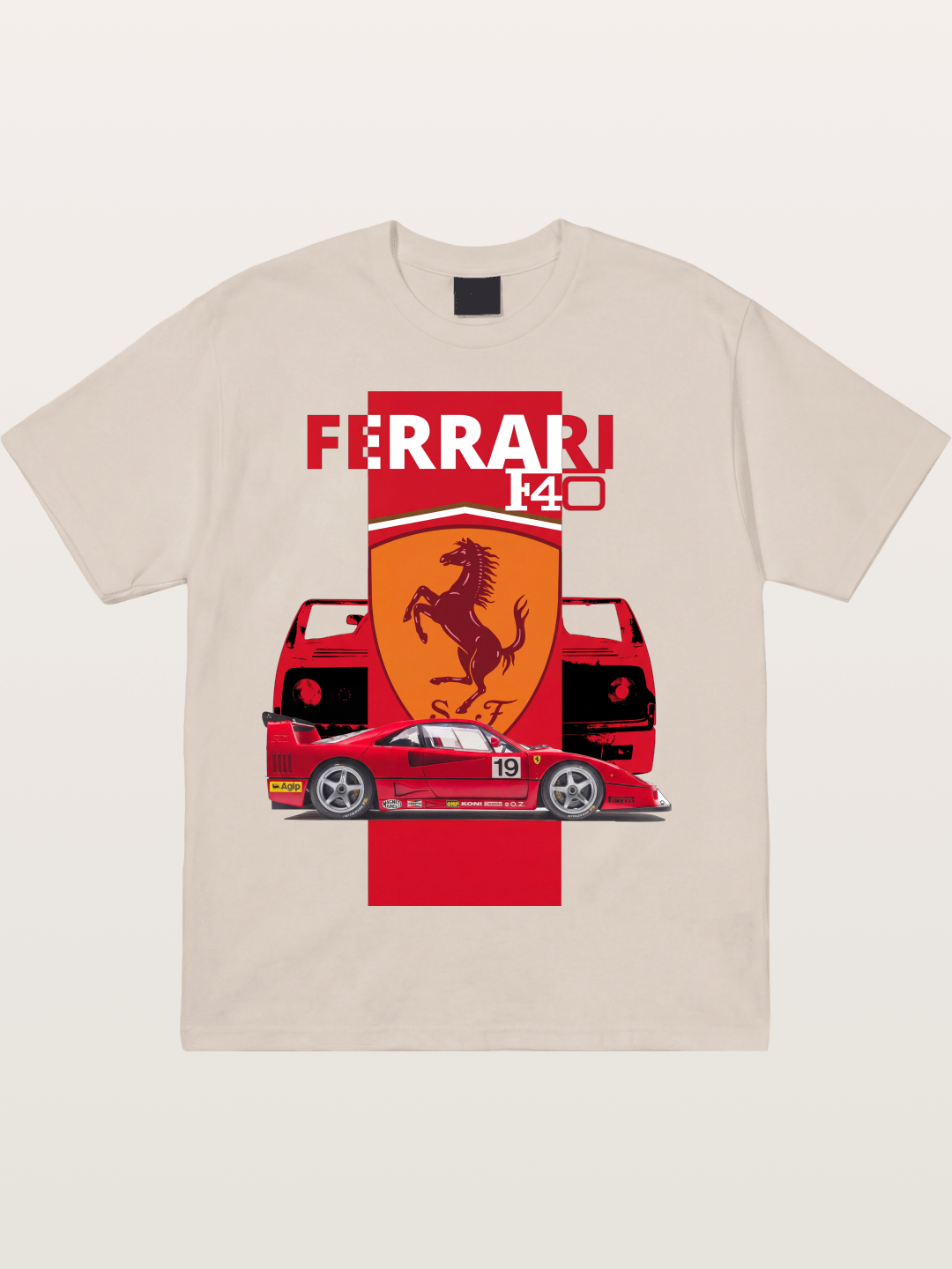 Ferrari F40 Race Car Double View Cotton T-shirt