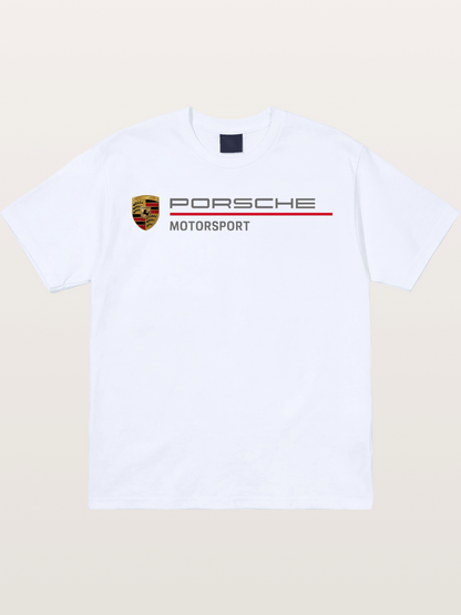 Porsche Motorsport Striped Logo Gildan T-shirt