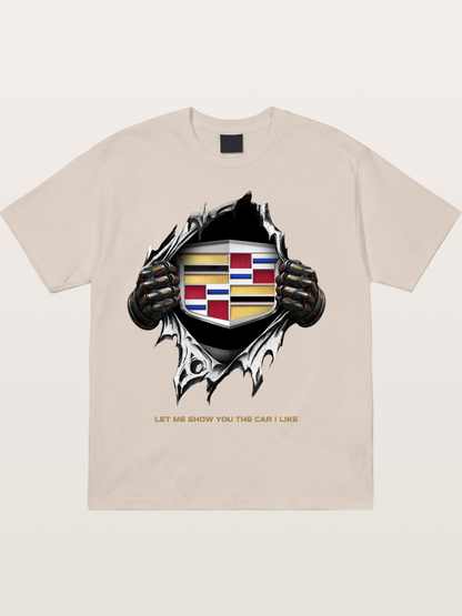 Cadillac Crest Tear Through Effect Cotton T-shirt