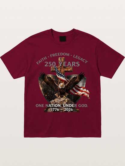 American Eagle Cross Faith Freedom Gildan T-shirt