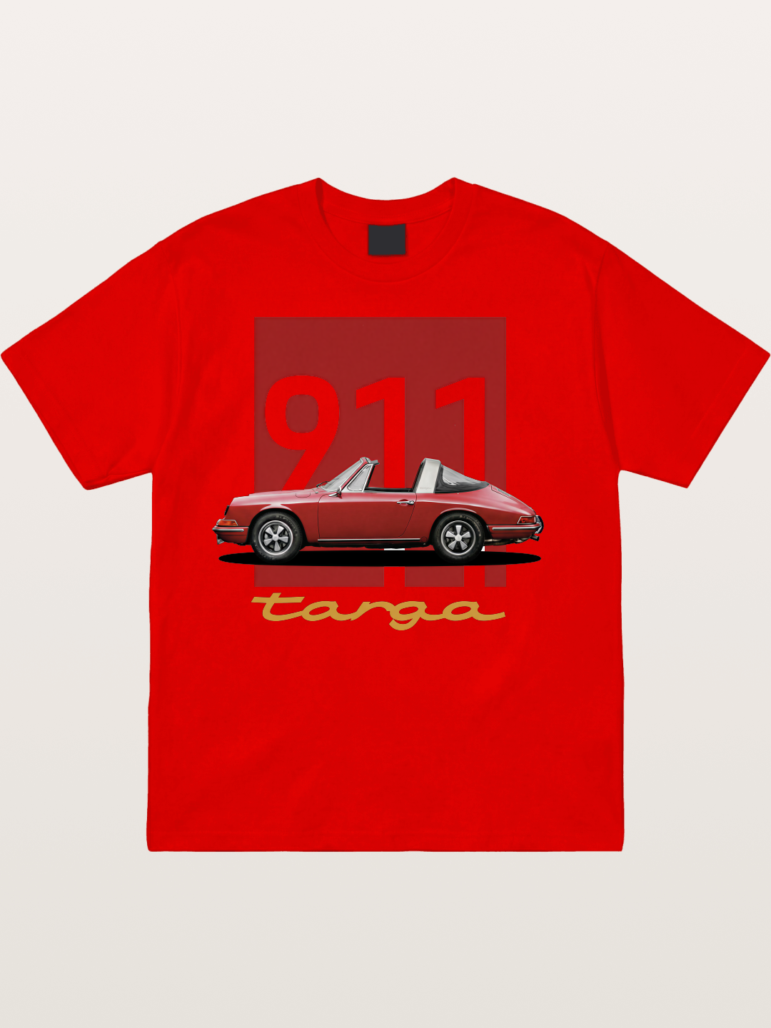 911 Targa Red Vintage Print Cotton T-shirt