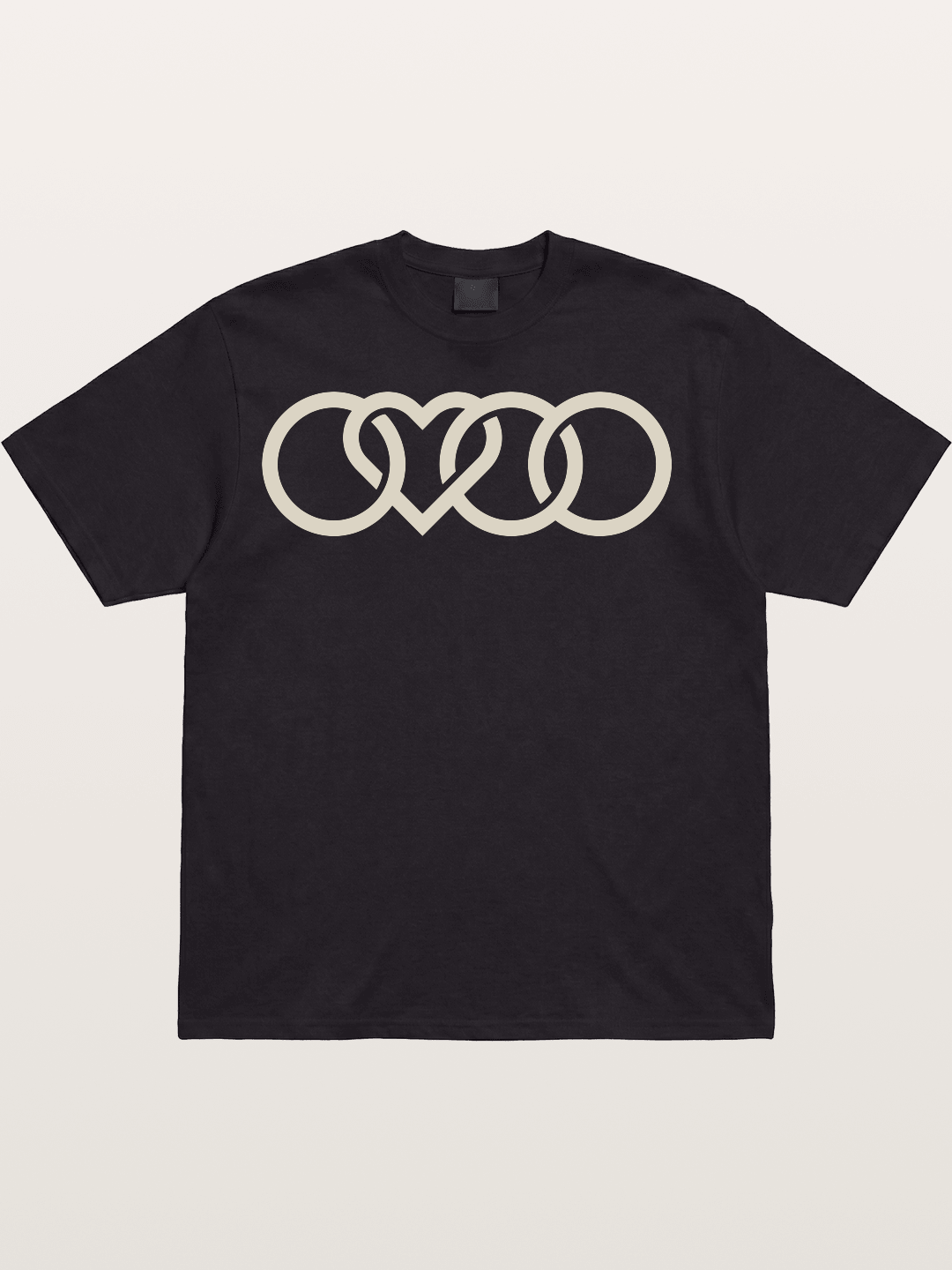 Audi Four Rings Heart Shape Cotton T-shirt