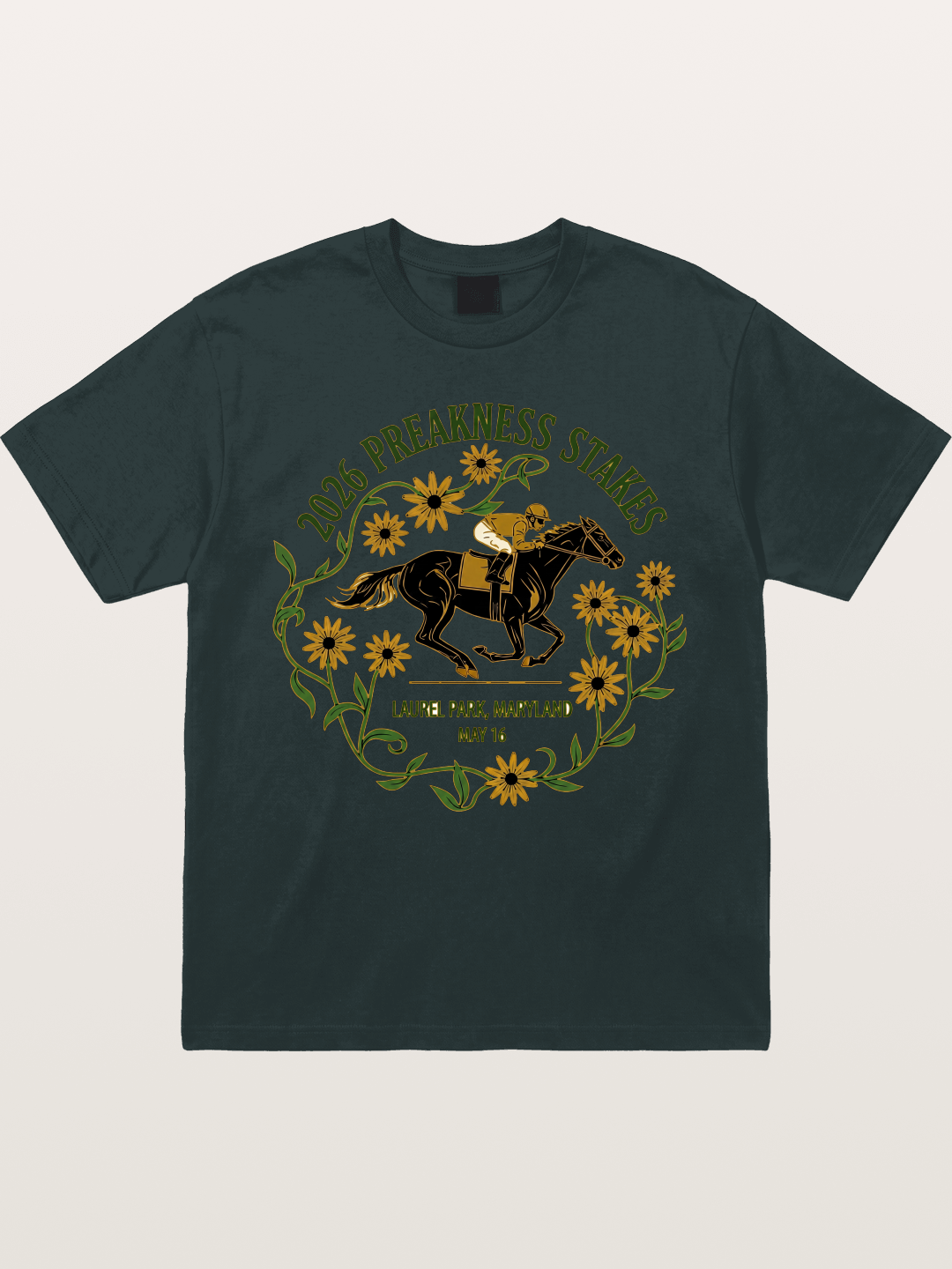 Preakness Stakes Laurel Wreath Badge Gildan T-shirt
