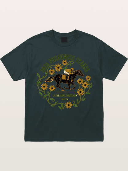 Preakness Stakes Laurel Wreath Badge Gildan T-shirt
