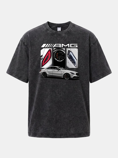 AMG Coupe Split Body Component Collage Washed T-shirt