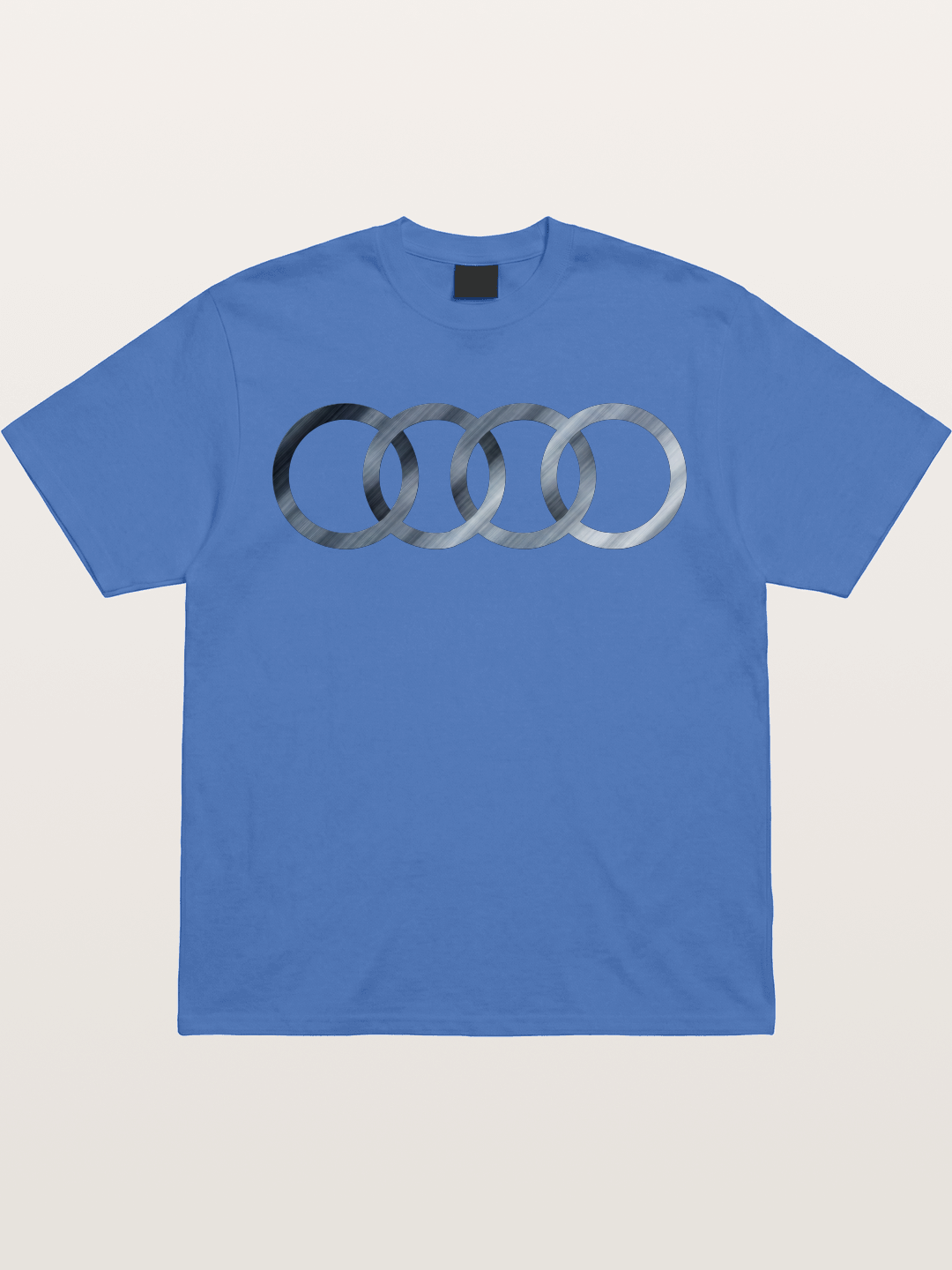 Audi Four Rings Brushed Metal Logo Gildan T-shirt