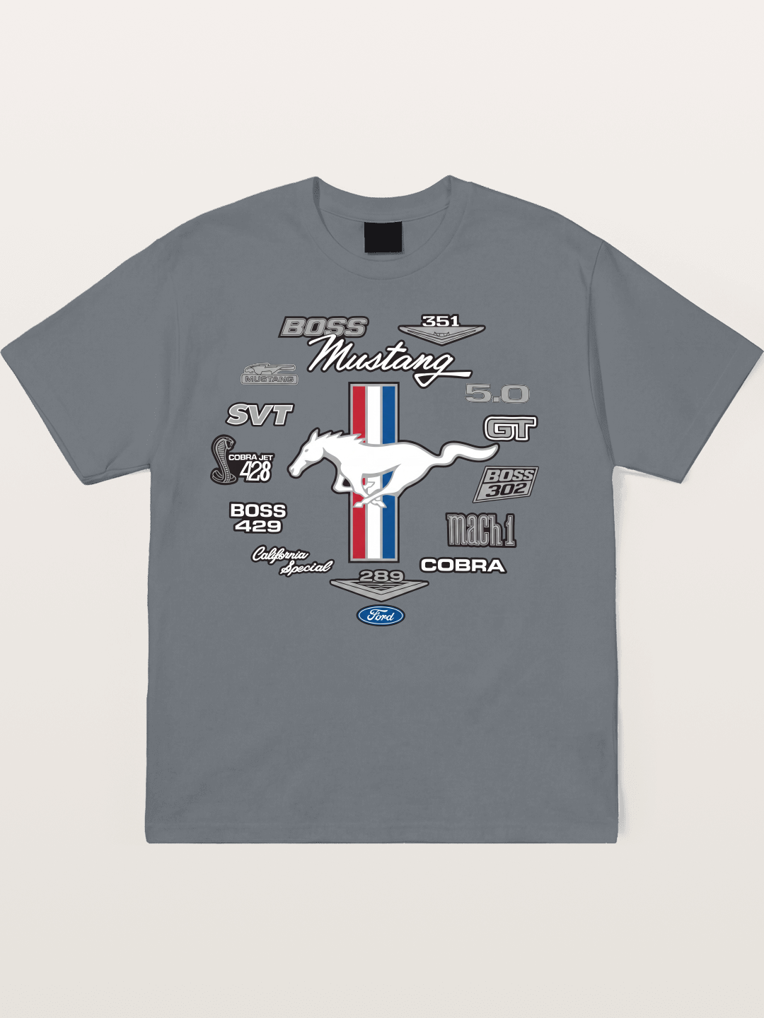 Ford Mustang Generations Badge Collection Cotton T-shirt