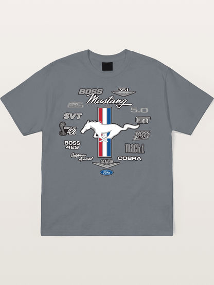 Ford Mustang Generations Badge Collection Cotton T-shirt