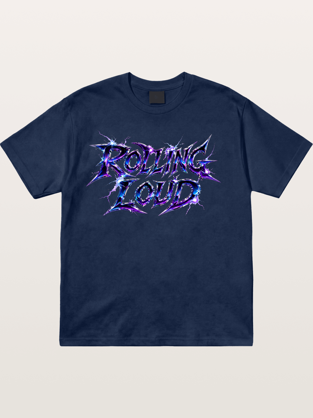 Rolling Loud Blue Lightning Font Cotton T-shirt
